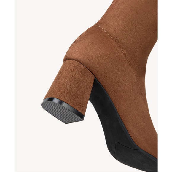 Cosy island Minimalist Zipper Pointed Toe High Boots Size 9 - Picture 5 of 11